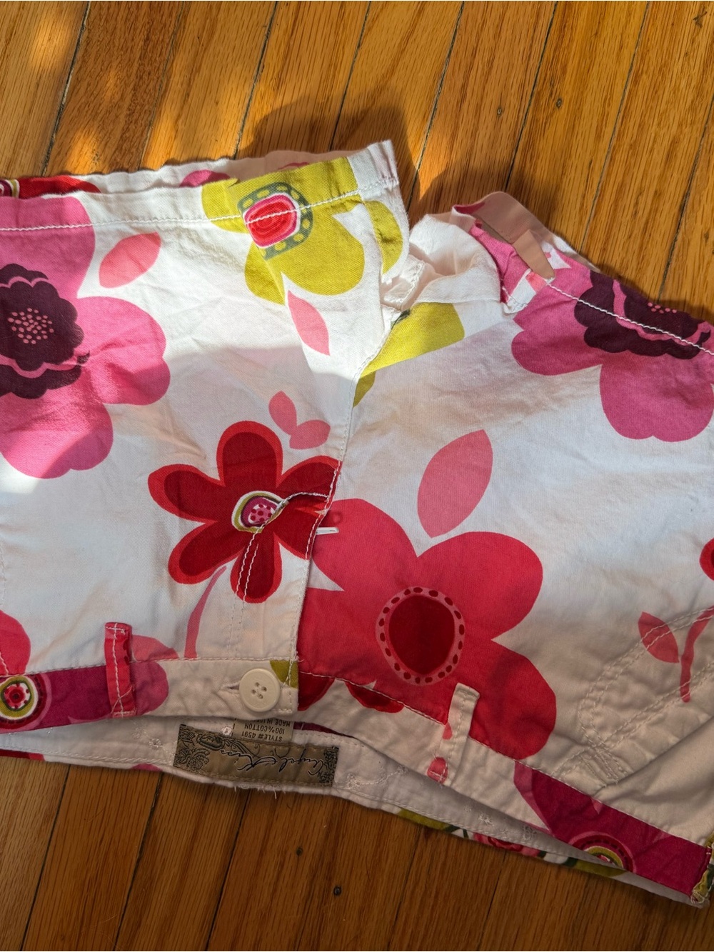Floral mini shorts- Multi Pink & Green